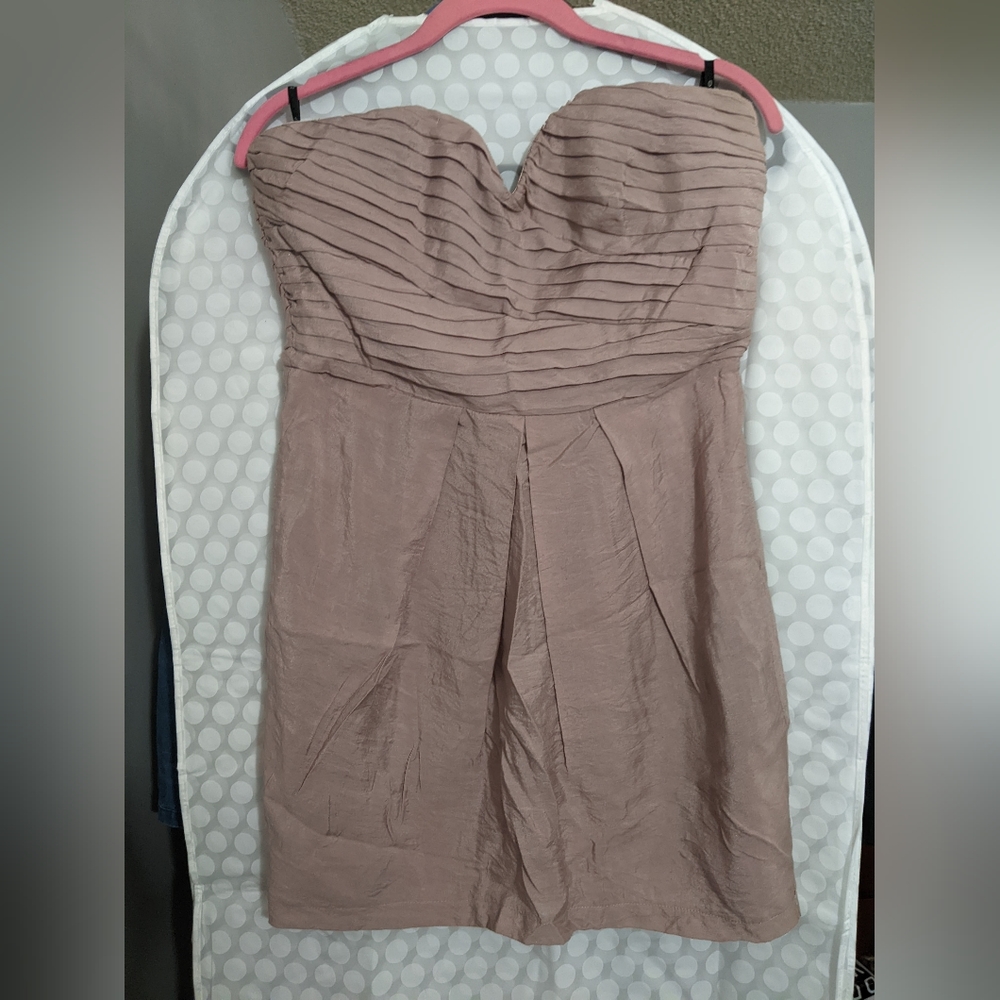 2b Bebe Pleated Bronze Dress